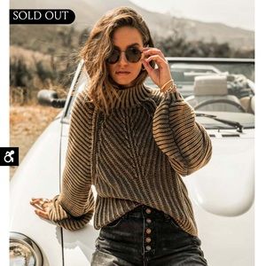 BOHME // OLYMPE CABLE-KNIT SWEATER IN OLIVE